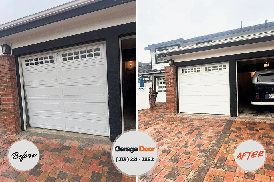 Before and after: garage door spring repair East Bernard, TX
